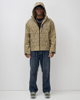 Куртка спортивная мужская весна осень бежевого цвета 25470B