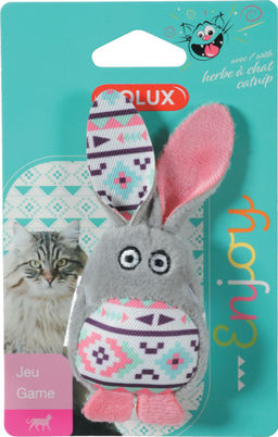 ZOLUX, Игрушка для кошек с кошачьей мятой "Кролик из капусты", серый, 580730GRI