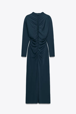 CREPE DRESS WITH SHOULDER PADS - Zara фото 6