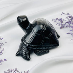 Фигурка резная Черепаха из серебристого Обсидиана - Радуга самоцветов фото 2