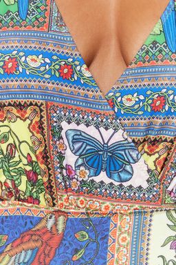 Tropikal Desenli Kruvaze Normal Paca Mayo TBESS23MA00246