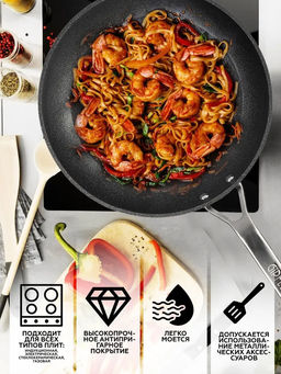 51378 GIPFEL Сковорода PROFILE PREMIUM 28*5,5 см из кованого алюминия с премиальным царапиноустойчивым 3-cлойным антипригарным покрытием Teflon Profile, с ручкой из нержавеющей стали, с индукционным д  фото 10