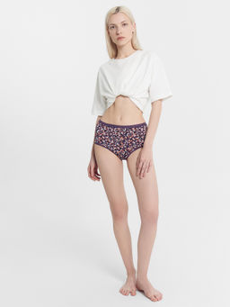 Цена за 2 штуки! Трусы женские макси фиолетовые с принтом абстракция абстракция на гортензии 412411 - Mark formelle фото 4