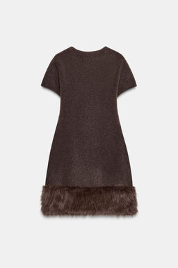 KNIT DRESS WITH FAUX FUR DETAIL - Zara фото 7
