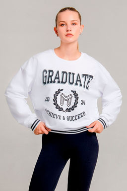 Арт. 15123 Свитшот женский44-52 (5 шт) Цвет:белый,черный