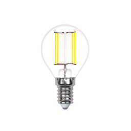 LED-G45-4W/4000K/E14/CL/SLF Лампа светодиодная. Форма "шар", прозрачная. Белый свет (4000K). ТМ Volpe