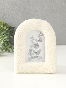 Фоторамка МДФ, иск. мех 10х15 см "Плюш. Арка" белая 21,5х16,5х2 см