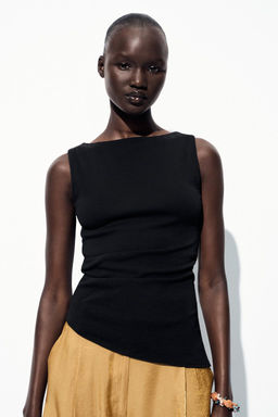 ASYMMETRIC DRAPED T-SHIRT - Zara фото 24