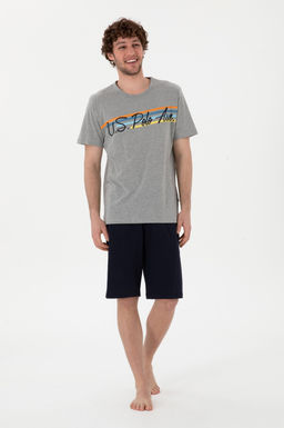 Erkek Bisiklet Yaka Gri Melanj Pijama Tak_m_ Sepette S_rpriz _ndirim - U.s. polo assn фото 4