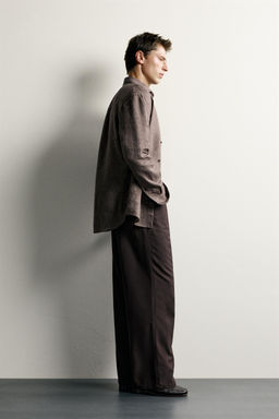 CAMISA REGULAR FIT 100% LINO / Marr?n - Zara фото 4