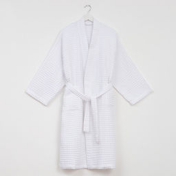Халат вафельный женский удлинённый Этель «Boho» размер 50-52, цвет белый, 100% хлопок, 290 г/м²