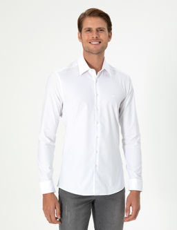 Рубашка Slim Fit белая с длинным рукавом