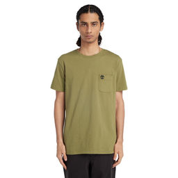 Футболка Timberland T-Shirt Dunstan River Pocket Slim зеленая  фото 3