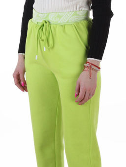 2611 LT. GREEN Штаны утепленные спортивные женские (85% хлопок, 10% полиэстер, 5% спандекс)