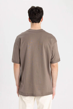 Футболка свободного покроя с круглым вырезом и короткими рукавами - Defacto фото 6