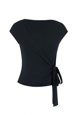 Antrasit Fitted/Vucuda Oturan Kruvaze Kay?k Yaka Baglama Detayl? Modall? Orme Bluz TWOSS26BZ00275 - Trendyolmilla фото 5