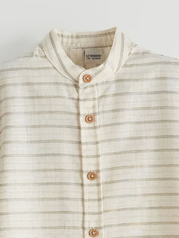 ?izgili Keten Kar???ml? Erkek ?ocuk G?mlek