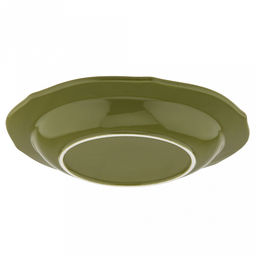 "Русское поле" Тарелка глубокая фарфоровая д215мм, h32мм, 380мл, волнистый край, фактурный глянец, зеленый, в коробке (Китай)