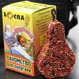 БОСПА лак.КОРОБКА.....ГРУША д/попугаев с фрукт.3в1 БП0000279