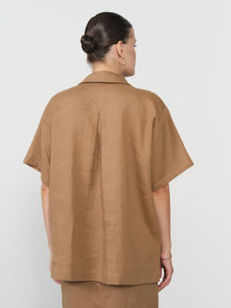 Рубашка льняная 801248 кэмел