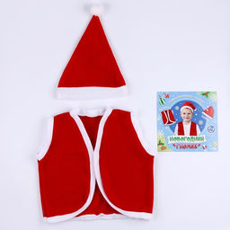 Карнавальный костюм «Новогодний гном» жилетка и колпак, рост 98-110 см