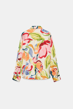 FLORAL PRINT SATIN SHIRT - Zara фото 8