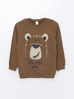 Bisiklet Yaka Uzun Kollu Bask?l? Erkek Bebek Sweatshirt 2li - Waikiki фото 2