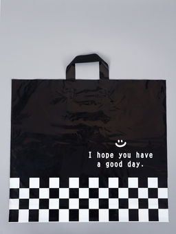 Цена за 50 шт. Пакет с петлевой ручкой "Клетка" 50 х 45 х 8 см, 60 мкм