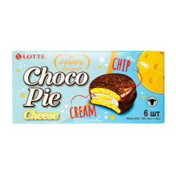 Пирожное Чокопай с сырной начинкой Lotte Choco Pie (Корея), 168 г (27 г *6 шт)