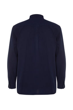 Lacivert Unisex Regular Fit %100 Pamuklu Keten Gorunumlu Gomlek TMNSS23GO00099 TMNSS23GO00099