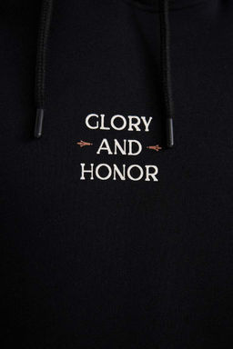 Толстая толстая толстовка с капюшоном и принтом на спине оверсайз - Defacto фото 6