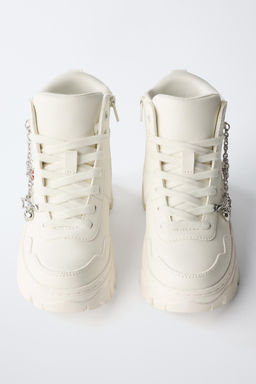 CHUNKY HIGH-TOP SNEAKERS WITH CHARMS - Zara фото 6