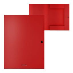 Цена за 4 шт. Папка на кнопке пластиковая ErichKrause Matt Classic, с 3 клапанами, 8мм, A4, красный (в пакете по 4 шт.)