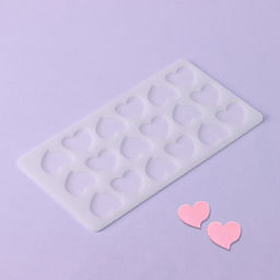 Цена за 2 шт. Форма для шоколада Сердца, силикон, 18 ячеек, 21?11?0.3 см, прозрачная