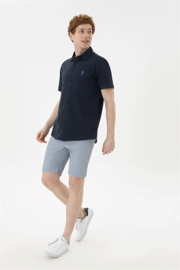 Мужская темно-синяя рубашка с коротким рукавом - U.s. polo assn фото 4