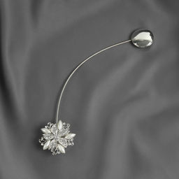 Подхват для штор Шикарный цветок, d = 6 см, цвет серебряный - Арт узор фото 2