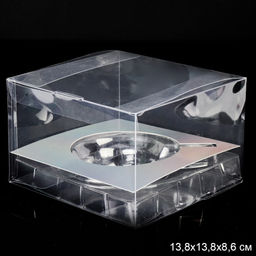 Цена за 10 шт. Коробка подарочная для чайной пары PVC 3 13,8*13,8*8,6/АКЦИЯ