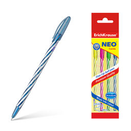 Цена за 12 шт. Набор из 4 ручек шариковых ErichKrause Neo® Stick Candy 0.7, Super Glide Technology, цвет чернил синий (в пакете)