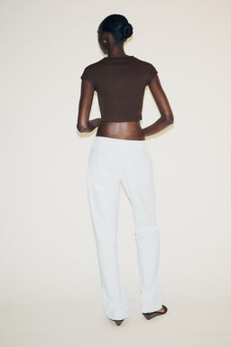 COTTON MODAL CROP T-SHIRT - Zara фото 3