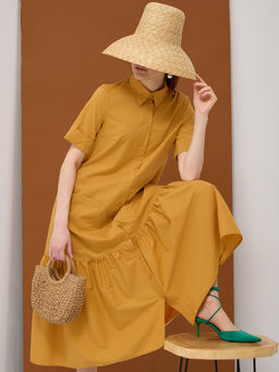 Платье хлопок OD-791-4 горчица OD-791-4
