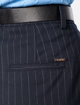 VILATTE / Прямые брюки из плотной поливискозы в полоску  фото 3