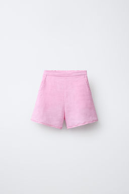 BERMUDA 100% LINO / Rosa