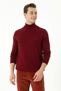 Свитер мужской U. S. Polo Assn базовый бордово-красный из хлопка - U.s. polo assn фото 10