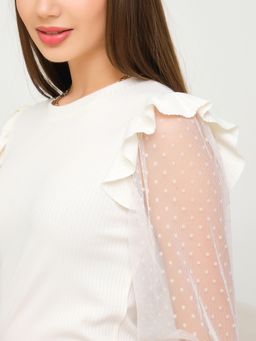 Джемпер с рукавами из сетки - Stilla фото 17