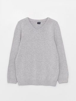 V Yaka Basic Uzun Kollu Erkek ?ocuk Triko Kazak