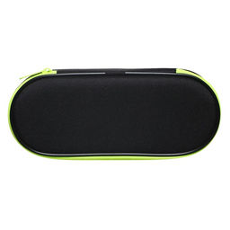 Пенал - футляр Calligrata Black, 85×210×50 мм, с откидной планкой, мягкий, текстильный, чёрный/ярко-салатовый