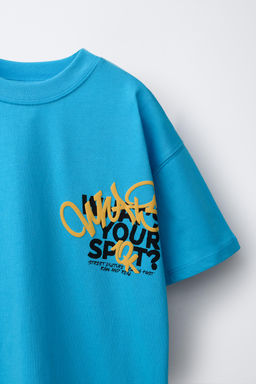 CAMISETA ESTAMPADO GRAFFITI / Azul - Zara фото 3