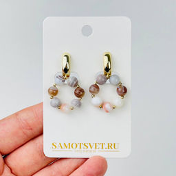 Серьги из ботсванского Агата