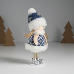 Кукла интерьерная Девочка в вязаной шубке 6х6х14 см - Simaland фото 3