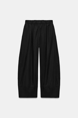 PANTAL?N ANCHO POPEL?N / Negro - Zara фото 7
